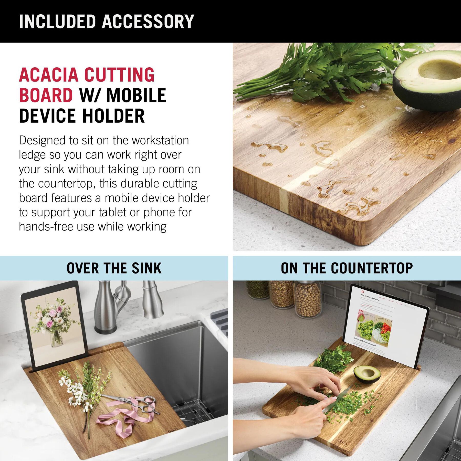24&rdquo; Workstation Undermount Single Bowl 16 Gauge Stainless Steel&nbsp;Laundry&nbsp;Utility&nbsp;Kitchen Sink with&nbsp;WorkFlow&trade; Ledge and Accessories